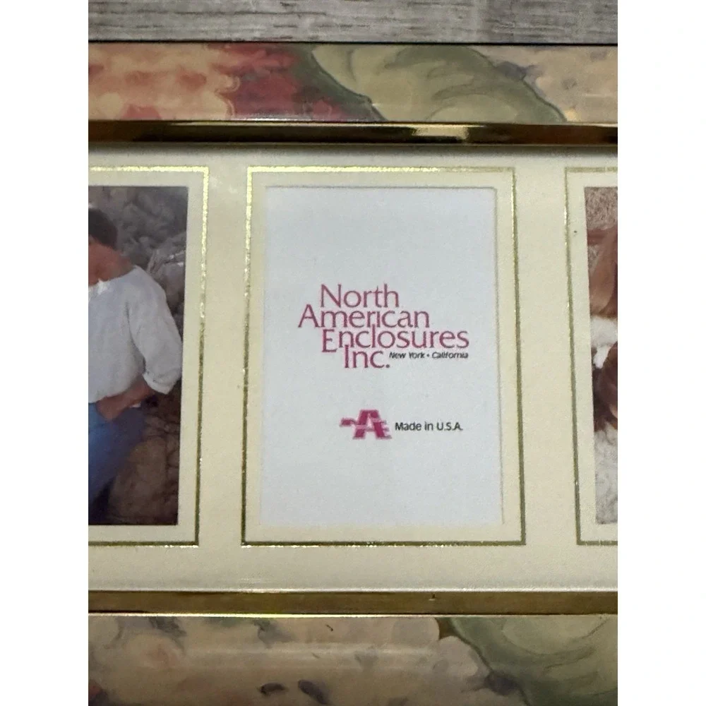 Vintage Pastel Cottagecore Floral Border Photo Frame 1990 4 Openings